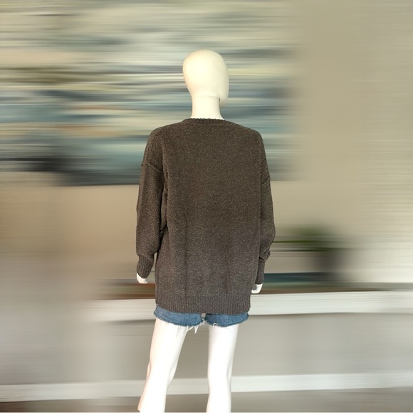 PEACH LOVE CALIFORNIA ever so soft sequin star charcoal sweater sz S M L - Picture 8 of 8